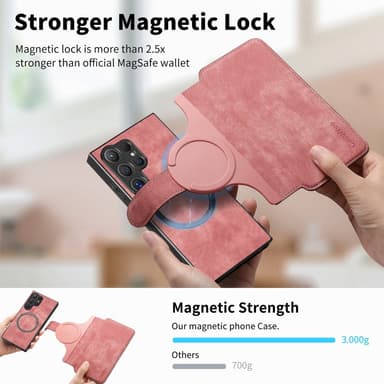 SKALO Samsung S25 Ultra CASENEO MW-03 Lompakkokotelo - Pinkki