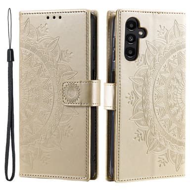 SKALO Samsung S25 Mandala Lompakkokotelo - Kulta