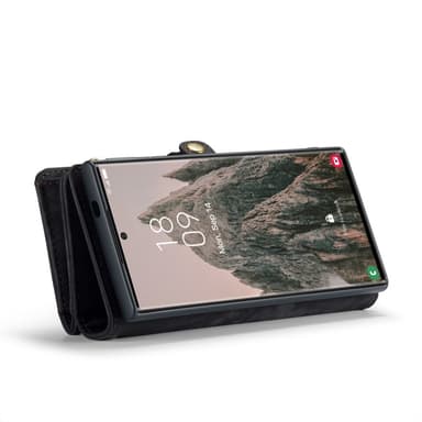 CaseMe Samsung S25 Ultra 008 BIg Wallet 2in1 Magnet Lompakkokotelo - Musta