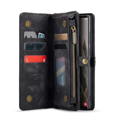 CaseMe Samsung S25 Ultra 008 BIg Wallet 2in1 Magnet Lompakkokotelo - Musta
