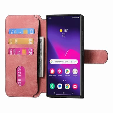 SKALO Samsung S25 Ultra CASENEO MW-03 Lompakkokotelo - Pinkki