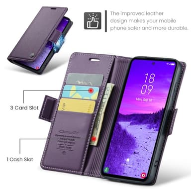 CaseMe Samsung S25 023 Series PU-Läder Lompakkokotelo - Violetti