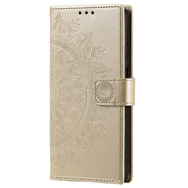 SKALO Samsung S25 Mandala Lompakkokotelo - Kulta