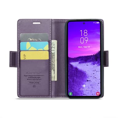 CaseMe Samsung S25 023 Series PU-Läder Lompakkokotelo - Violetti