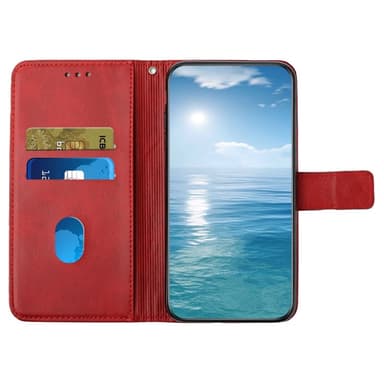 SKALO Xiaomi Redmi Note 14 5G PU-Nahka Lompakkokotelo - Punainen