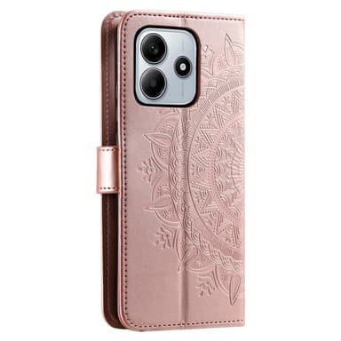 SKALO Xiaomi Redmi Note 14 5G Mandala Lompakkokotelo - Ruusukulta