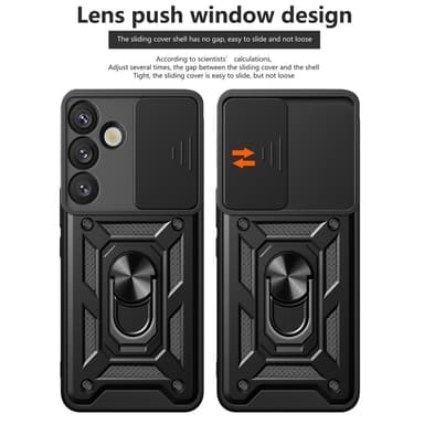 SKALO Samsung S25 Armor Metallinen rengas -kamerasuojus Suojakuori - Punainen