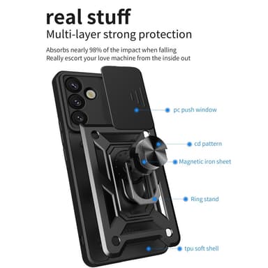 SKALO Samsung S25 Armor Metallinen rengas -kamerasuojus Suojakuori - Punainen