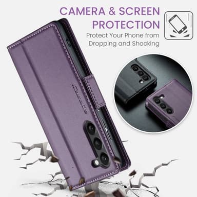 CaseMe Samsung S25 023 Series PU-Läder Lompakkokotelo - Violetti