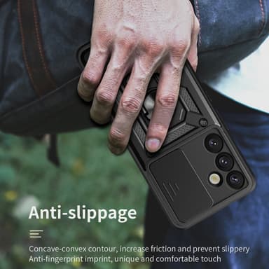 SKALO Samsung S25 Armor Metallinen rengas -kamerasuojus Suojakuori - Punainen