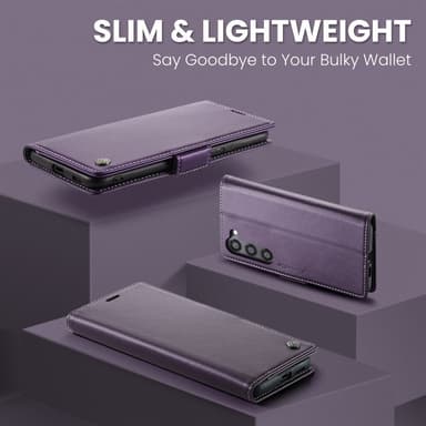 CaseMe Samsung S25 023 Series PU-Läder Lompakkokotelo - Violetti