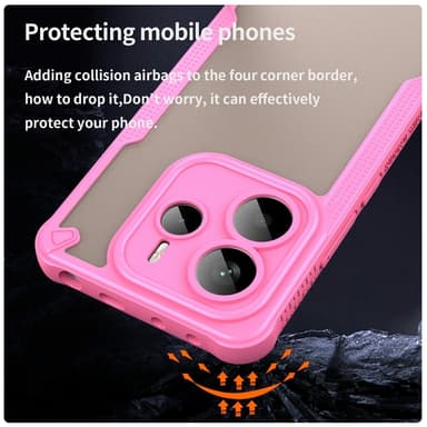 SKALO Xiaomi Redmi Note 14 5G Armor Hybrid Frosted Suojakuori - Pinkki