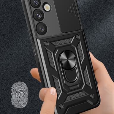 SKALO Samsung S25 Armor Metallinen rengas -kamerasuojus Suojakuori - Punainen