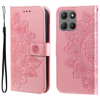 SKALO Motorola Moto G15 4G Mandala Lompakkokotelo - Pinkki