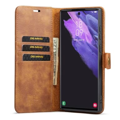 DG MING Samsung S25 Ultra 2-in-1 Magneetti Lompakkokotelo - Ruskea