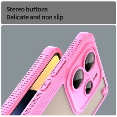 SKALO Xiaomi Redmi Note 14 5G Armor Hybrid Frosted Suojakuori - Pinkki