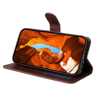 SKALO Xiaomi Redmi Note 14 4G PU-nahka Lompakkokotelo - Ruskea