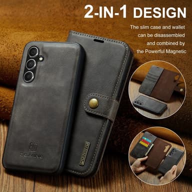 DG MING Samsung S25+ 2-in-1 Magneetti Lompakkokotelo - Harmaa