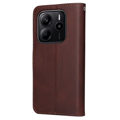 SKALO Xiaomi Redmi Note 14 4G PU-nahka Lompakkokotelo - Ruskea