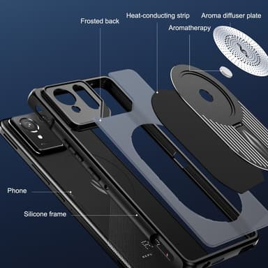 SKALO Asus ROG Phone 9 5G Graphene Heat Dissipation Suojakuori - Musta