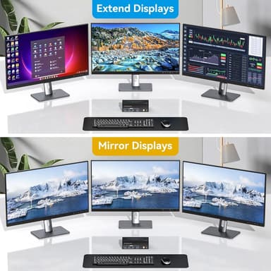 NÖRDIC DisplayPort 1.4 KVM-kytkin 2 tietokonetta 3 näyttöä 8K60Hz 4K144Hz kolmonäyttö 4 USB 3.0 2 PC:lle, jakaa 3 näyttöä