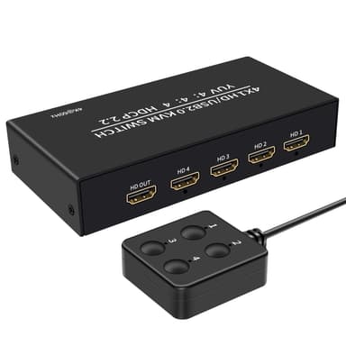 NÖRDIC KVM -kytkin 4 PC - 1  HDMI 4K 60 Hz ja 4x USB HDCP 2.2