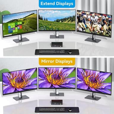 NÖRDIC KVM-kytkin 2 PC 3 näyttöä 8K60Hz 4K144Hz Kolmoisnäyttö 2xDP 1xHDMI 4xUSB 3.0 porttia