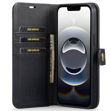 Lompakkokotelo DG-Ming 2i1 iPhone 16e - Musta