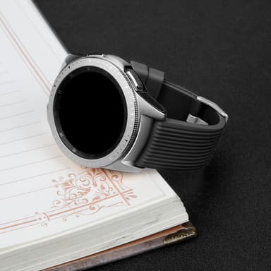Samsung Galaxy Watch 42 mm  silikonirannekoru (S) Musta