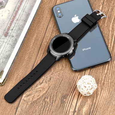 Samsung Galaxy Watch 42 mm  silikonirannekoru (S) Musta