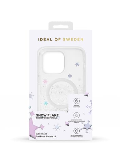 Clear Case MagSafe iPhone 13 / 14 / 15 / 16e Snowflake
