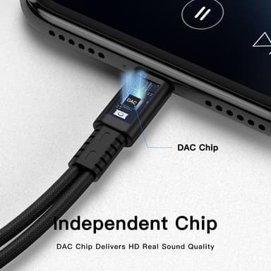 NÖRDIC 2 in 1 USB C - 3,5 mm kuulokesovitin 60 W latauksella