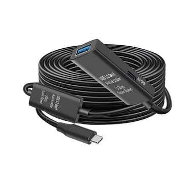 NÖRDIC 10m USB-C 3.2 GEN1 - USB-A 5Gbps Aktiivinen jatkokaapeli