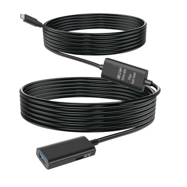 NÖRDIC 10m USB-C 3.2 GEN1 - USB-A 5Gbps Aktiivinen jatkokaapeli