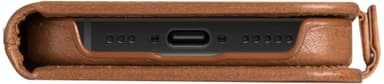 Dbramante1928 Lynge MagSafe iPhone 16e lompakkokotelo (ruskea)