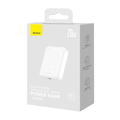 Powerbank Baseus Magnetic Mini 20000mAh, USB-C 20W MagSafe (valkoinen)