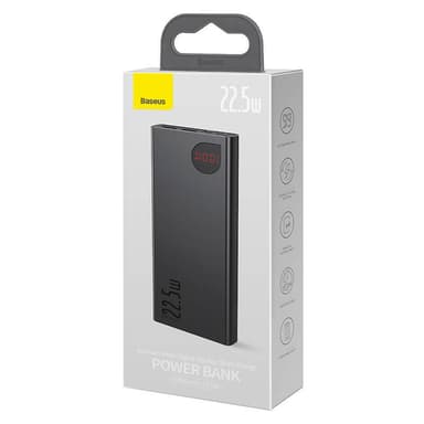 Powerbank Baseus Adaman Metal, 10000mAh, 2xUSB, USB-C, Lightning, MicroUSB 22.5W (musta)