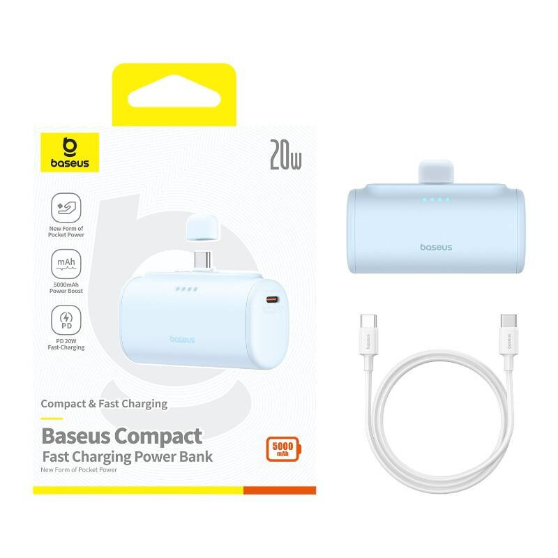 Powerbank Baseus Compact USB-C 5000mAh, 20W (sininen)