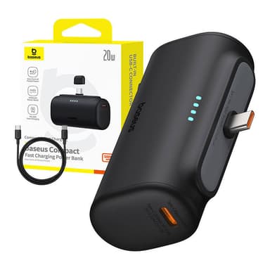 Powerbank Baseus Compact 5000mAh, 20W, USB-C (Czarny)