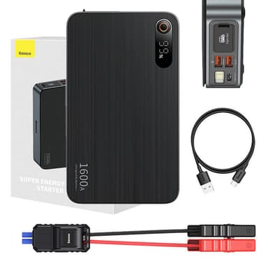 Powerbank/Baseus Super Energy PRO Car Jump Starter, 1600A, USB (musta)