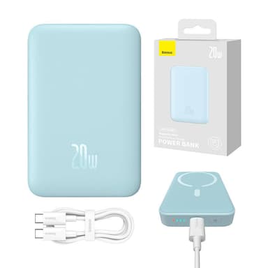 Powerbank Baseus Magnetic Mini 10000mAh, USB-C 20W MagSafe (sininen)