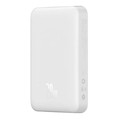Powerbank Baseus Magnetic, 10000mAh, USB-C 20W, MagSafe (valkoinen)