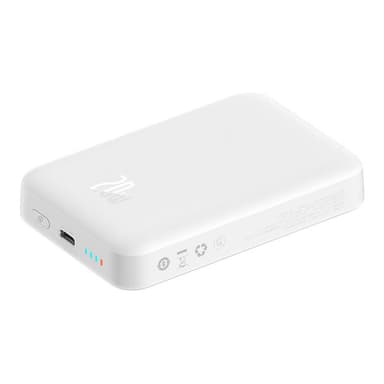 Powerbank Baseus Magnetic, 10000mAh, USB-C 20W, MagSafe (valkoinen)