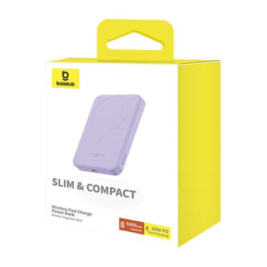 Magneettinen Mini Powerbank Baseus 5000mAh 20W (violetti)