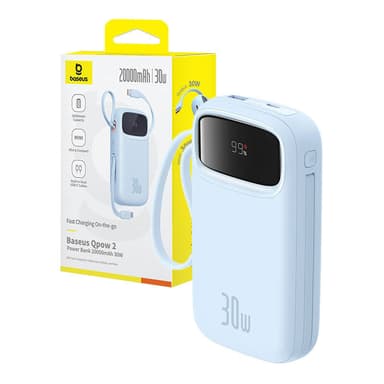 Powerbank Baseus QPow2 20000mAh 30W 2xUSB-C (sininen)