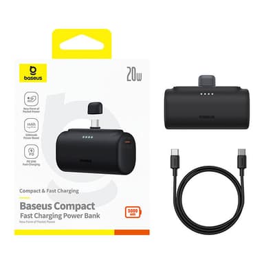 Powerbank Baseus Compact 5000mAh, 20W, USB-C (Czarny)