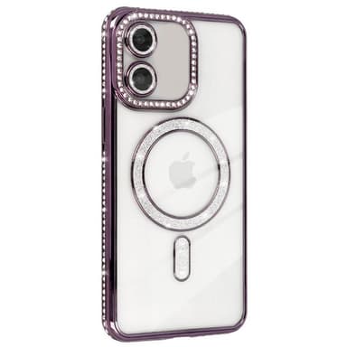 Diamond bling MagSafe kuori iPhone 16 - Purple