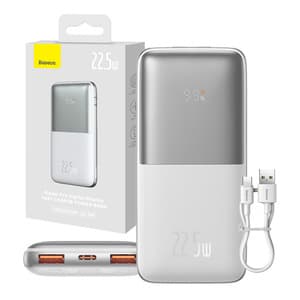 Powerbank Baseus Bipow Pro 10000mAh, 2xUSB, USB-C, 22,5W (valkoinen)