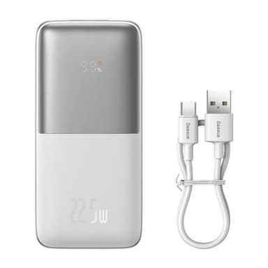 Powerbank Baseus Bipow Pro 10000mAh, 2xUSB, USB-C, 22,5W (valkoinen)