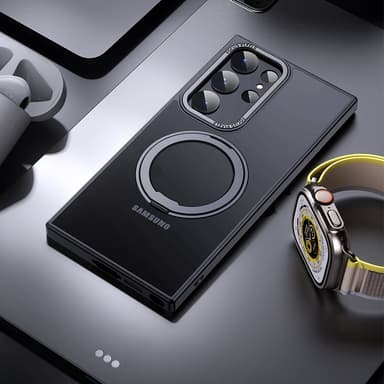 Suojaava Samsung-puhelinkotelo magneettitelineellä Musta Samsung Galaxy S23